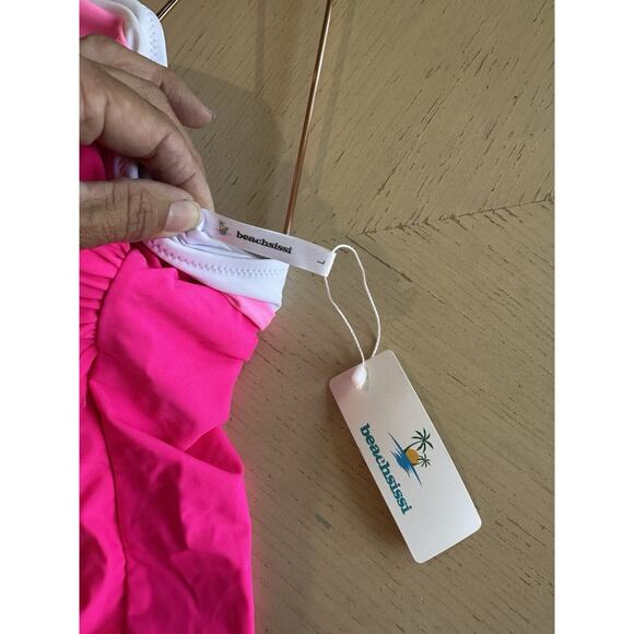 Bandeau Swimsuits for Women Strapless Swimwear Tummy Control Sz L Top, M Bottom - Picture 3 of 6